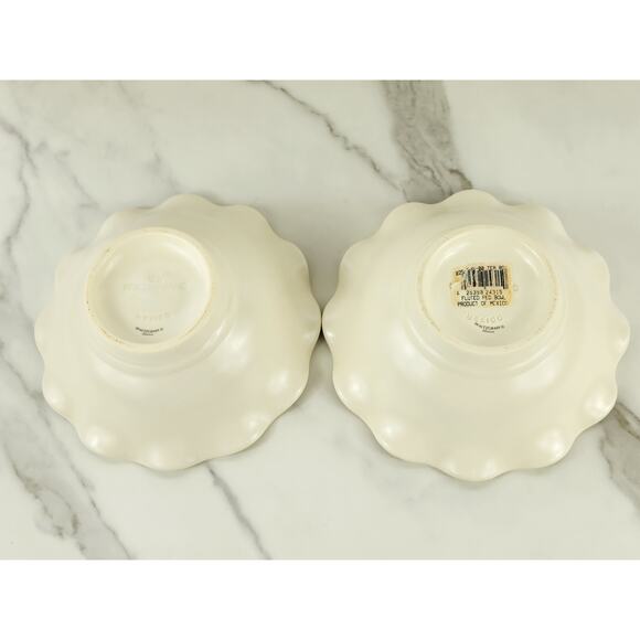 Pfaltzgraff Tea Rose Cereal Fruit Bowl 7" Fluted Pedestal Bowl 80's Stoneware x2 - Picture 13 of 16